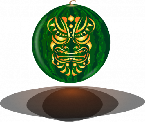 Tonga Mask Free Watermelon Carving Stencil